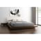 Homeroots Walnut and White Wood And Faux Leather King Bed Frame With Attached Nightstands 486264 - alternate 5