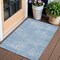 Homeroots 3' X 5' Navy Blue And Sky Blue Abstract Washable Indoor Outdoor Area Rug 588768 - alternate 1