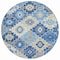 Homeroots 8' Blue Beige And Sky Blue Round Southwestern Washable Indoor Outdoor Area Rug 632259 - alternate 3