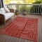 Homeroots 10' X 14' Red And Ivory Geometric Washable Indoor Outdoor Area Rug 600863 - alternate 6
