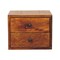 Homeroots 12" Chestnut Solid Wood Two Drawer Floating Nightstand 653842 - alternate 1