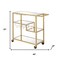 Homeroots 40in Clear and Gold Glass and Iron Rolling Prep Table 319143 - alternate 4