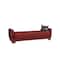 Homeroots 84" Burgundy Chenille Sleeper Sofa And Toss Pillows With Brown Legs 607117 - alternate 2