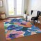 Homeroots 5' X 8' Navy Blue And Sky Blue Floral Washable Indoor Outdoor Area Rug 611072 - alternate 5