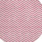 Homeroots 8' Pink And Ivory Round Chevron Washable Indoor Outdoor Area Rug 596287 - alternate 6