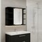 Homeroots 24" Black Wood Floating Double Door Bathroom Vanity And Medicine Cabinet With Mirror 478210 - alternate 3