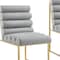 Homeroots Set of Two Tufted Gray And Gold Upholstered Faux Leather Dining Side Chairs 545053 - alternate 6