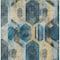 Homeroots 9' X 12' Teal Blue Gold And Silver Geometric Washable Indoor Outdoor Area Rug 618761 - alternate 5