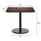 Flash Furniture 36" Square Tabletop, Seamless Surface Technology, Dark Brown with 24" Black Round Table Height Base ST-SQ36-WBR-TR24-GG - alternate 5