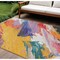 Homeroots 10' X 14' Gold Purple And Teal Blue Abstract Washable Indoor Outdoor Area Rug 611221 - alternate 1