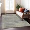 Homeroots 9' X 12' Khaki Beige And Gray Striped Washable Indoor Outdoor Area Rug 588092 - alternate 5