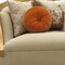 Homeroots 41" Beige Velvet Curved Sofa And Toss Pillows With Natural Legs 348220 - alternate 4