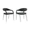 Armen Living Morgan Upholstered Dining Chair with Matte Black Iron and Charcoal Fabric - Set of 2 LCMOSIBLKCH - alternate 1