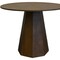 Homeroots 39" Walnut Brown Wood Faceted Pedestal Round Top Dining Table 716286 - alternate 3