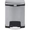 Rubbermaid Commercial Slim Jim Step-On 8 gal Rectangular Step-On Can, Black, Foot Pedal, Stainless Steel, 14 7/8 in 1901985 - alternate 1