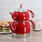 Korkmaz Rena 1.1 Liter Tea Pot and 2.4 Liter Kettle Set in Red A226-01 - alternate 3