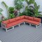 Leisuremod Chelsea 6-Piece Patio Sectional Weathered Grey Aluminum With Orange Cushions CSWGR-6OR - alternate 7