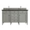 James Martin Vanities Brittany 60" Double Vanity, Urban Gray, w/ 3 CM Phantome Eclos Top 650-V60D-UGR-3PHT - alternate 1