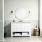 James Martin Vanities Breckenridge 48'' S Vanity, Bright White w/ Victorian Sil Top w/FreePower Wireless Charger 330-V48-BW-FVSL - alternate 2