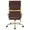 Leisuremod Benmar High-Back Leather Office Chair with Gold Frame, Brown BOTG19BRL - alternate 4