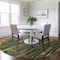 Homeroots 8' Olive Green And Dark Olive Green Round Striped Washable Indoor Outdoor Area Rug 608960 - alternate 5
