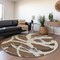 Homeroots 8' Brown Beige And Gray Round Abstract Washable Indoor Outdoor Area Rug 599114 - alternate 3