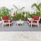 Leisuremod Walbrooke Modern White Patio Conversation With Round Fire Pit With Slats Design & Tank Holder, Red WWS-29-24-57-31-R - alternate 5