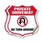 Signmission Private Driveway Shield Sign No Turn Aro, 6 inch X 6 inch, Vinyl Decal, 2PK SHI-D-2PACK-6-435 - alternate 1
