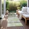 Homeroots 8' Runner Olive Green Ombre Washable Non Skid Indoor Outdoor Runner Rug 563656 - alternate 5