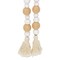 Homeroots 38" White And Natural Wood And Fabric Hand Painted Decorative Tassel 635376 - alternate 1