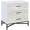 Homeroots 32" X 19" X 33" White Weathered Wood Pattern Nightstand 319112 - alternate 1