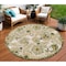 Homeroots 8' Ivory Green And Yellow Round Floral Indoor Outdoor Area Rug 548065 - alternate 7