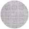 Homeroots 8' Lavender And Silver Round Medallion Washable Indoor Outdoor Area Rug 589340 - alternate 6