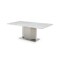 Homeroots 79" Gray White and Silver Marble and Stainless Steel Pedestal Base Dining Table 555154 - alternate 1