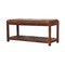 Homeroots 35in Brown Genuine Leather and Solid Wood Upholstered Storage Bench With Shelves 723441 - alternate 6