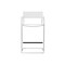 Homeroots 30" White and Silver Leather and Steel Bar Height Bar Chair 667641 - alternate 3