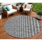 Homeroots 8' Graphite Gray And Silver Round Geometric Washable Indoor Outdoor Area Rug 583290 - alternate 1