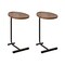 Homeroots Set of Two Brown and Black Wood and Metal Oval End Tables, 2PK 635693 - alternate 1