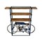 Homeroots 72" Blue And Brown Distressed Stainless Steel and Wood Three Tier Bookcase 374329 - alternate 1
