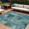 Homeroots 9' X 12' Teal Blue And Pale Aqua Abstract Washable Indoor Outdoor Area Rug 630793 - alternate 1