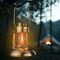 Kings County Tools Oil Lamp 8 in Tall Railroad Lantern with Brass Body & Glass Bulb Decorative Kerosene Lantern GW78A05-14 - alternate 5