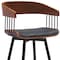 Homeroots 27" Black Faux Leather And Metal Swivel Low Back Counter Height Bar Chair 534449 - alternate 7
