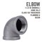 B & K STZ Industries 1-1/2 in. FIP each X 1-1/2 in. D FIP Black Malleable Iron 90 Degree Elbow 310UE90-112 - alternate 4