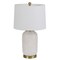 Homeroots 24" Ivory Metal Table Lamp With White Drum Shade 524784 - alternate 5