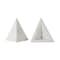 Homeroots Set of Two White Marble Triangle Decorative Bookends, 2PK 392143 - alternate 1