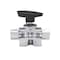 Hoke 7000 Series 3-Way Fixed Ends Ball Valves - 1/4in FNPT All Ports, 500 PSI, 0 Deg. To 350 Deg. F 7065F4Y - alternate 1