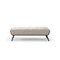 Homeroots 58in Beige Dark Gray and Black Tufted Faux Leather Fabric and Steel Upholstered Bench 714182 - alternate 1