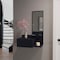 Homeroots 36" Black Wood Wall Mounted Accent Cabinet With Drawer And Mirror 571403 - alternate 4