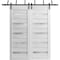 Sartodoors Sliding Closet Barn Bypass Doors with Frosted Glass White 56x96 (2* 28x96) Solid Core QUADRO4445BBB-WS-5696 - alternate 5
