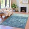 Homeroots 5' X 8' Teal Blue And Silver Abstract Washable Indoor Outdoor Area Rug 632096 - alternate 6